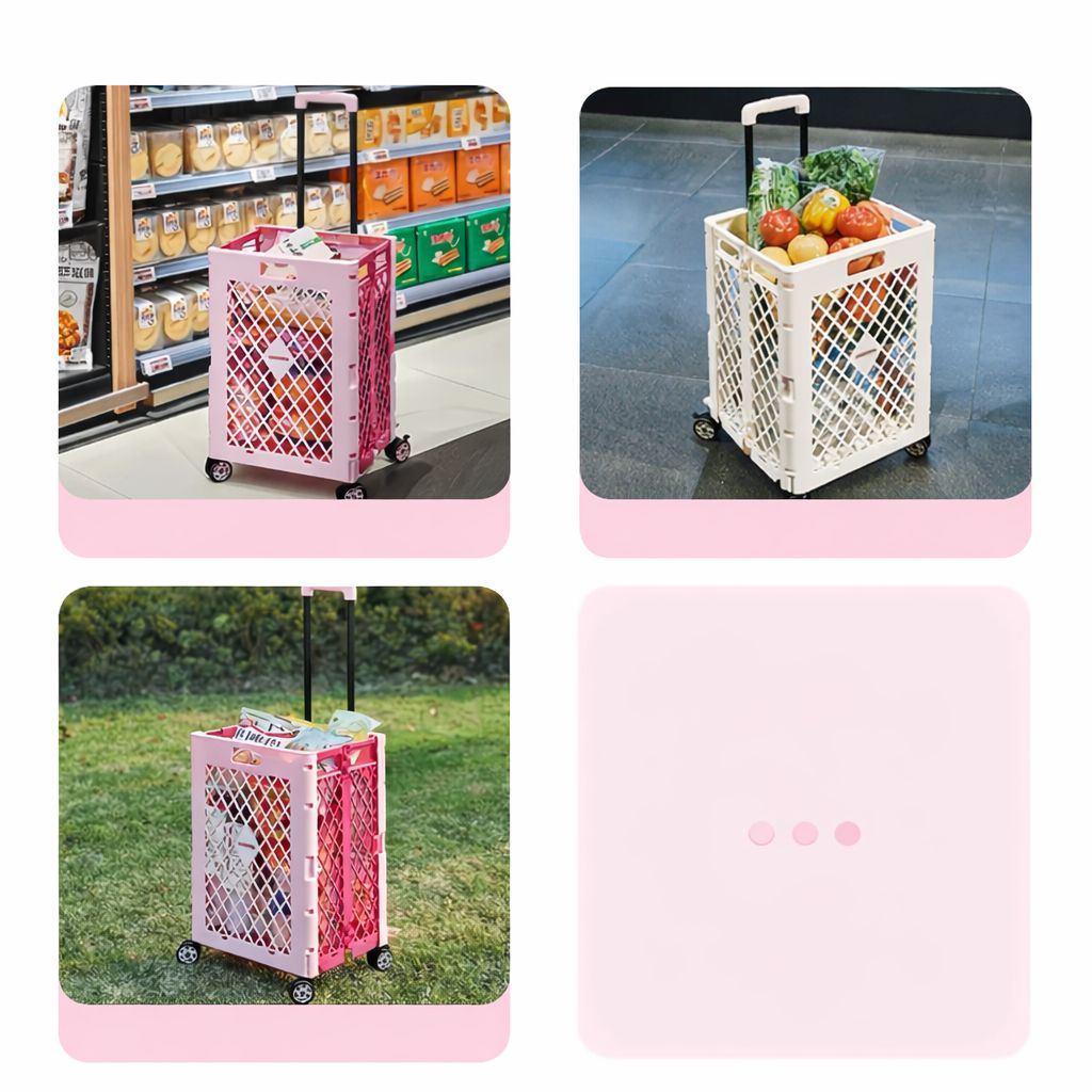 Foldable Shopping Trolley Cart With Wheels