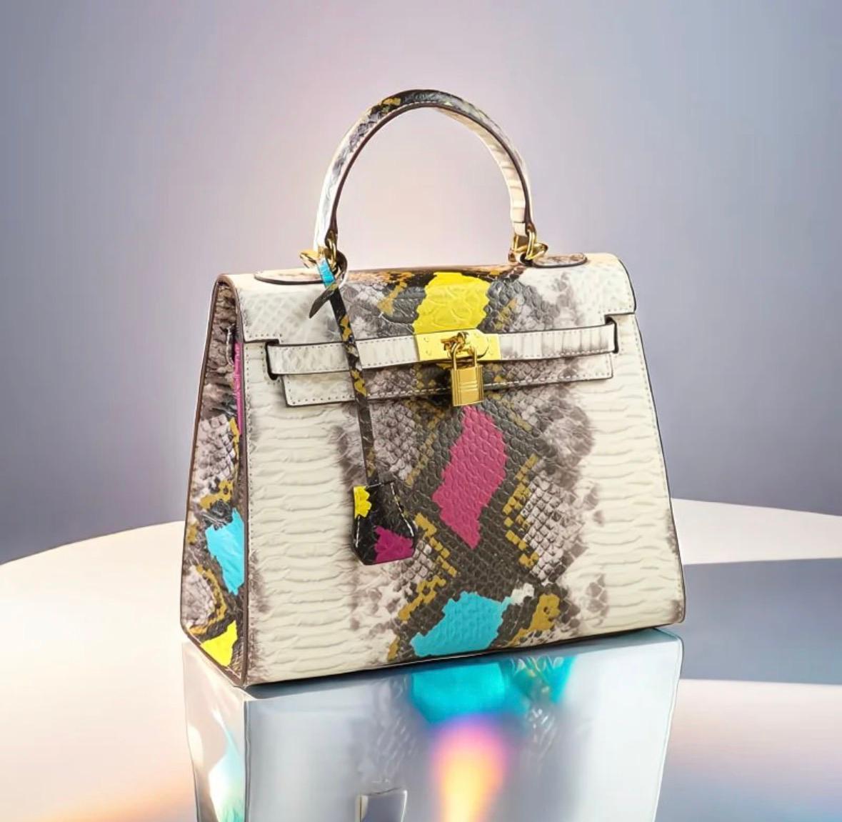 Designer Style Snake Print Handbag