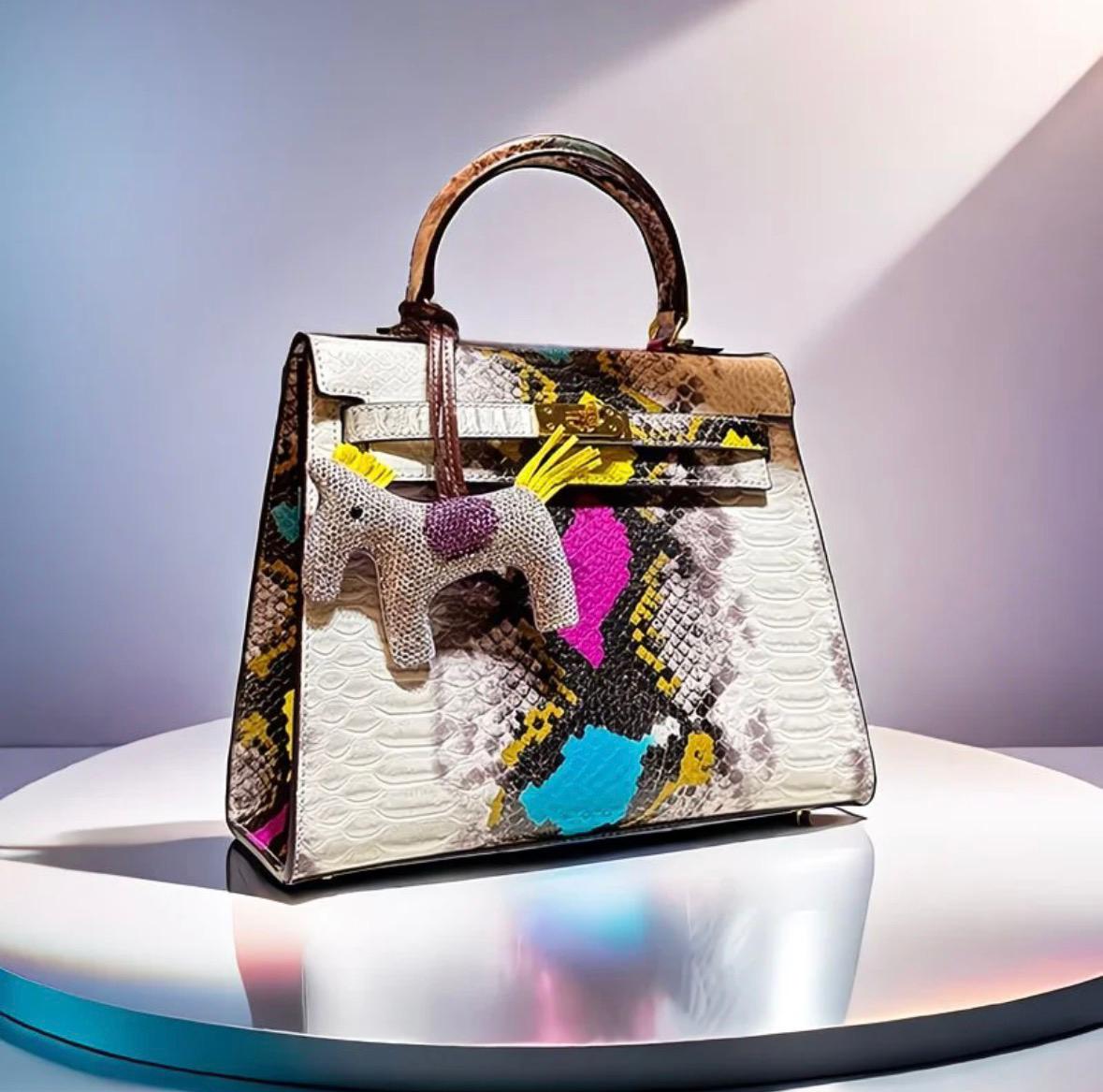 Designer Style Snake Print Handbag